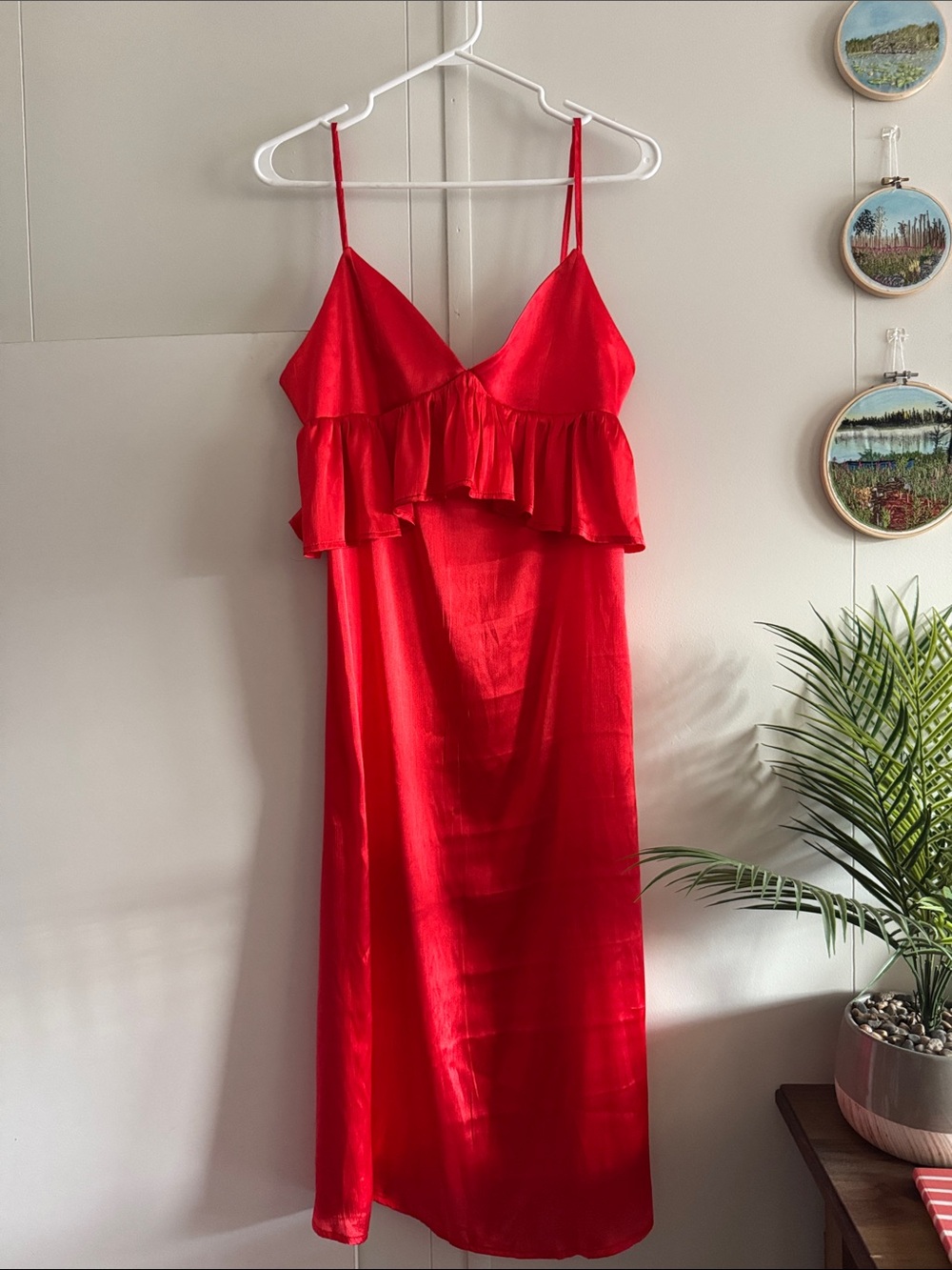 NASTY GAL Elegant Red Sleeveless Dress US 6 (Runs Large)